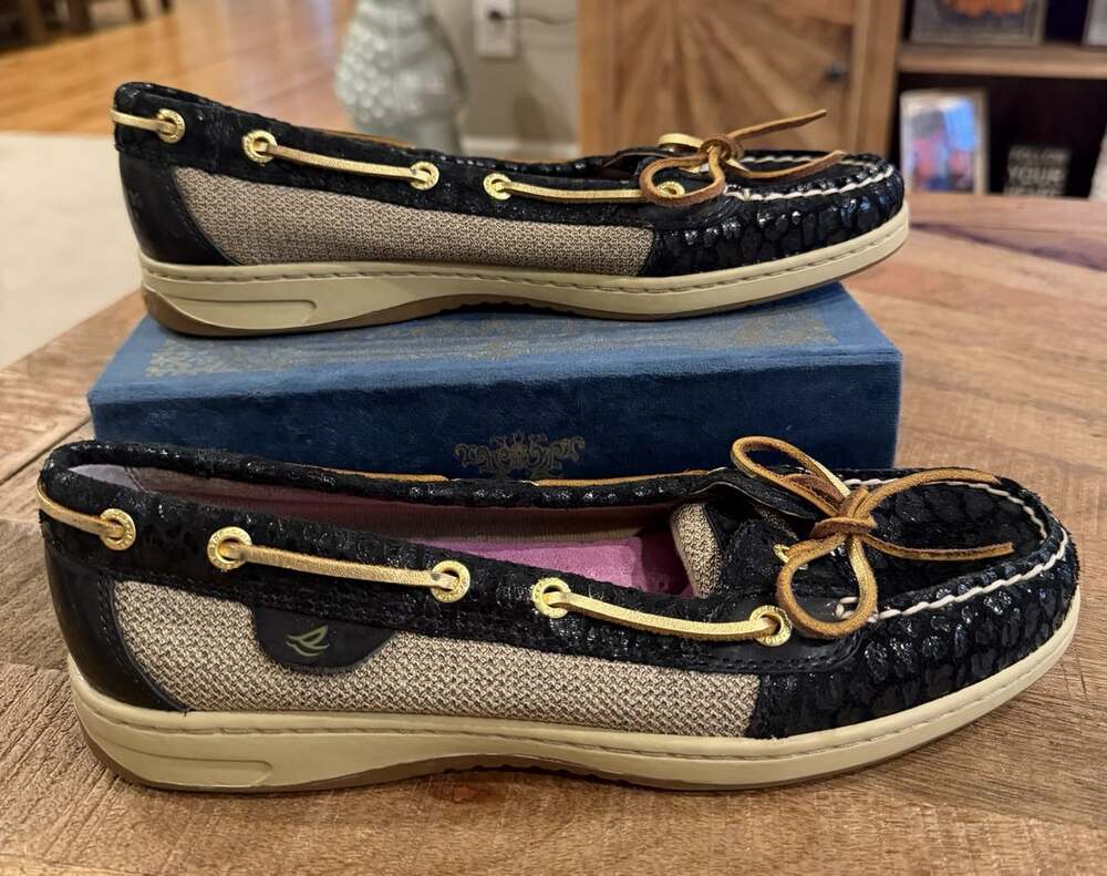 Sperry Top-Sider Angelfish Boat Shoes Women’s 8.5 M Black Gold 9102955